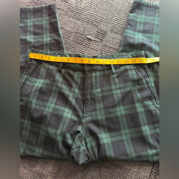 ZARA Men’s Pants Tartan Plaid Slim Chino Green Black Size 32 - Picture 6 of 12